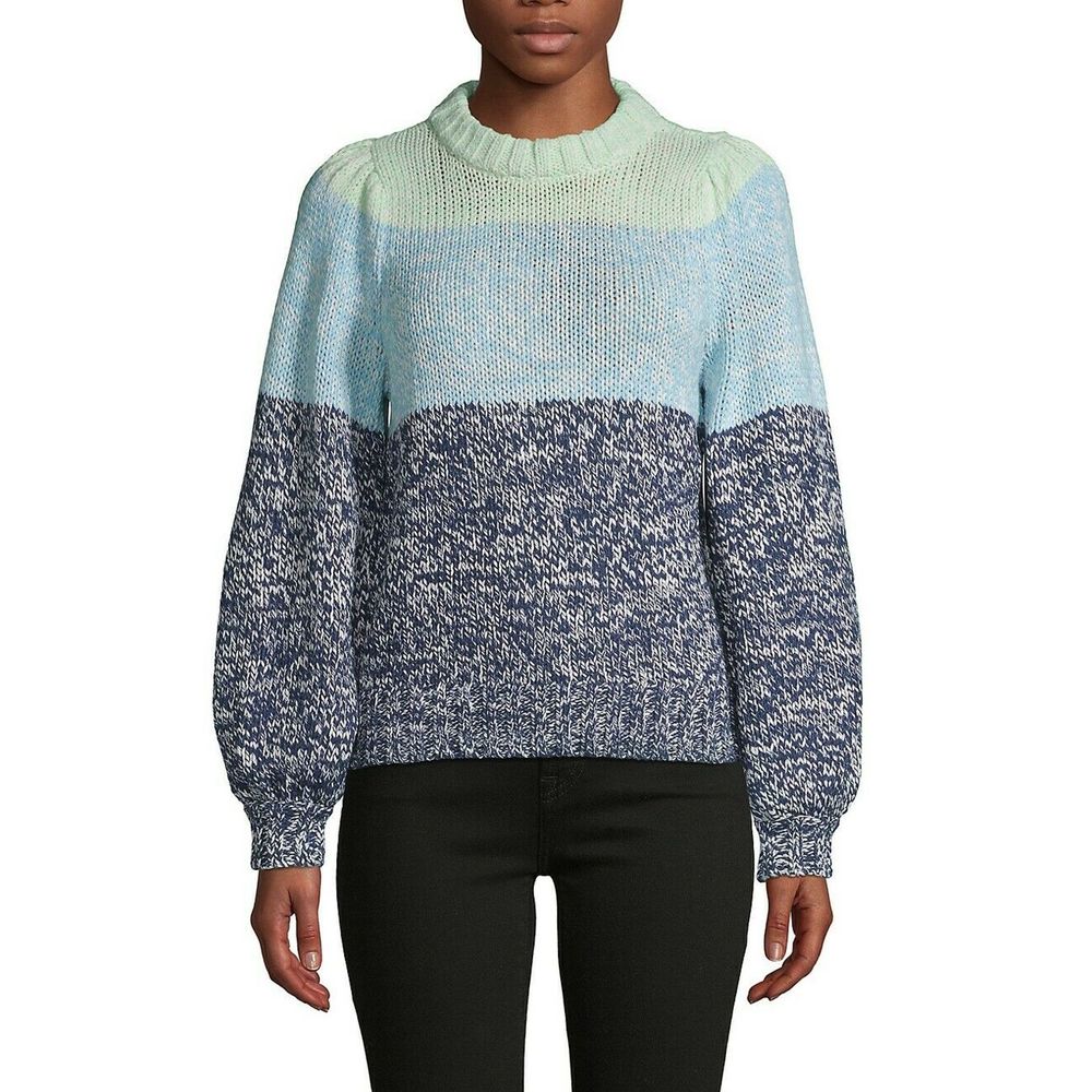 525 America Color Block Balloon Sleeve Sweater XS